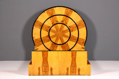 Außergewöhnliches Art Deco Stil Bettgestell "Sun" Birke Schlafzimmer Doppelbett Massivholz Handgefertigt