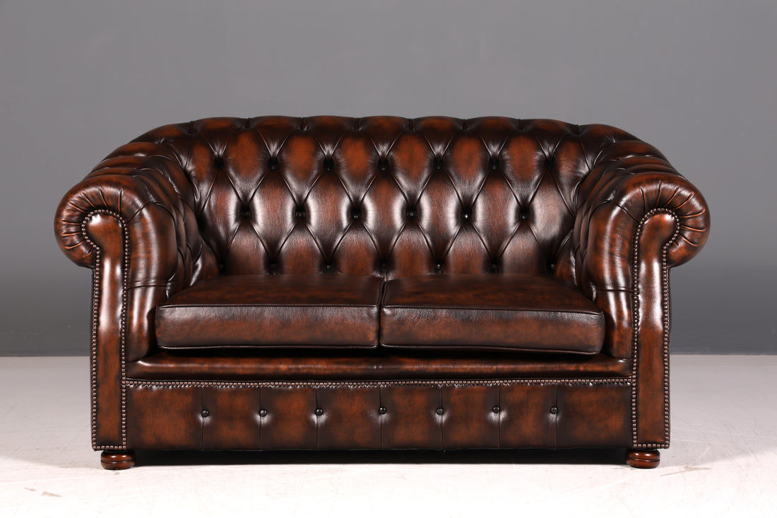 Wunderschöne Original Chesterfield Centurion 2-Sitzer Couch Echt Leder Sofa Englisch UK Ledersofa Antik