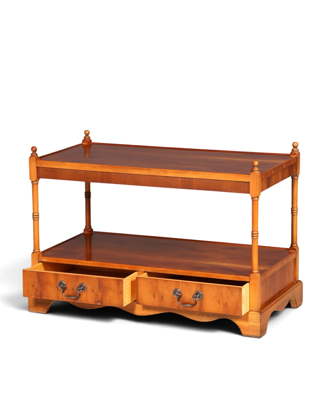 Wunderschöner Englischer Couchtisch Regency Stil Antik Ablagetisch Beistelltisch Schubladen Holz