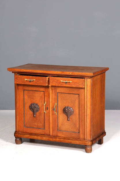 Beautiful Art Nouveau chest of drawers, sideboard, antique oak cabinet, Gründerzeit hallway chest of drawers