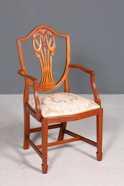 Wunderschöner Englischer Stuhl Armlehnstuhl Eibe Antik Sekretär Stuhl UK Polsterstuhl 1 von 2