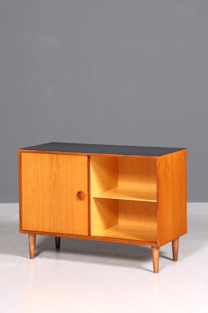 Traumhafter Mid Century Schrank Teak Holz Schiebetür Kommode Sideboard Flurschrank