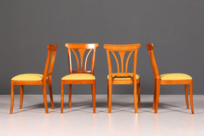 Edles Selva Stühle Set 4x Kirschholz Esszimmerstühle Küchenstühle Antik Stil Stuhlset