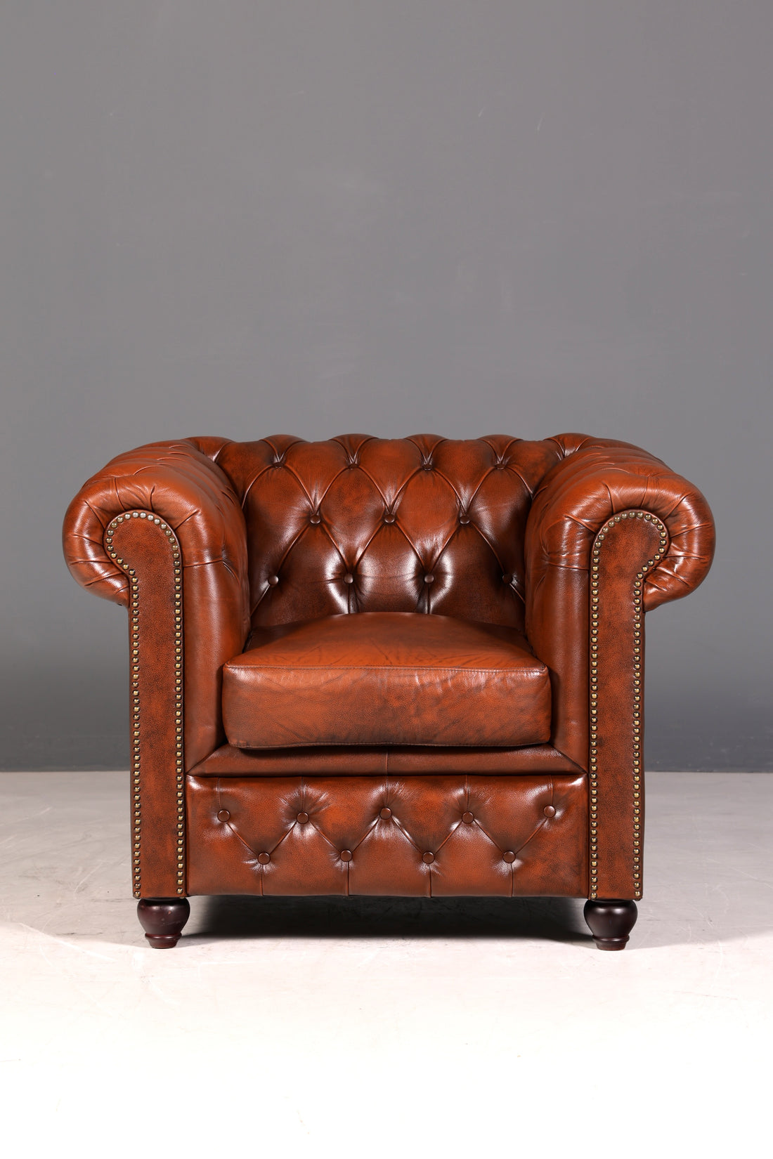 Wunderschöner Original Chesterfield Sessel Englische Leder Armlehnsessel "The Chesterfield Brand" Herrensessel