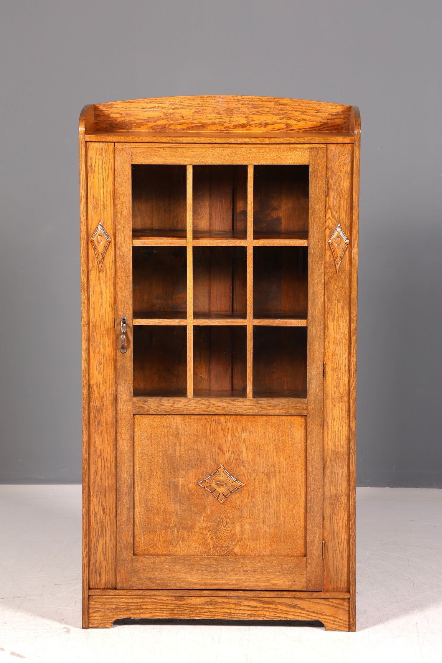 Traumhafte Jugendstil Vitrine Eiche Antik Bücherschrank Schrank Geschirrschrank Glasvitrine