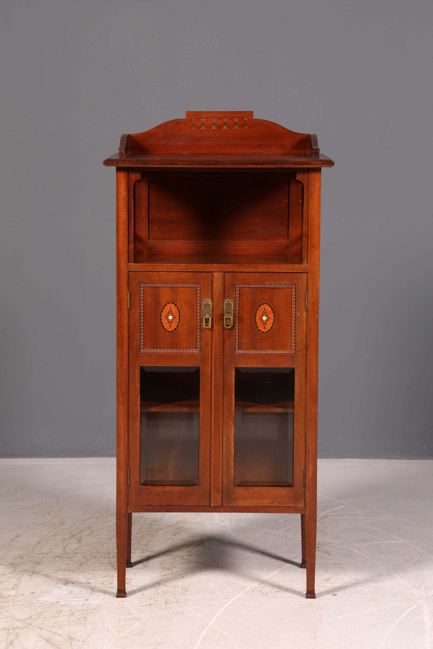 Traumhafte Jugendstil Vitrine Bücherschrank Glasvitrine Geschirrschrank Vitrinenschrank Schrank Antik