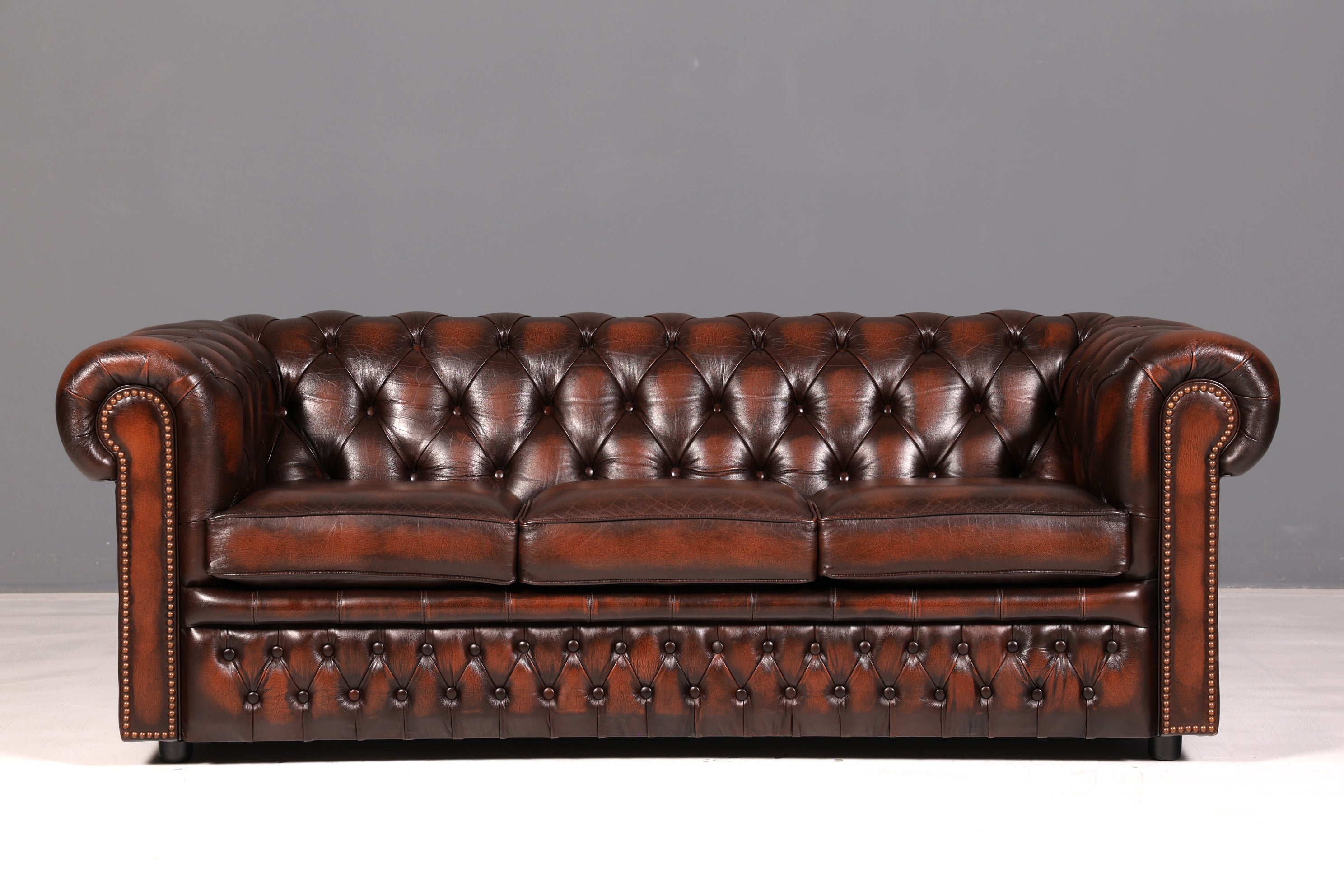 Wunderschönes Original Centurion Chesterfield Sofa 3-Sitzer echt Leder Couch Englisch Polstersofa Ledersofa