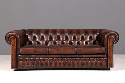 Wunderschönes Original Centurion Chesterfield Sofa 3-Sitzer echt Leder Couch Englisch Polstersofa Ledersofa