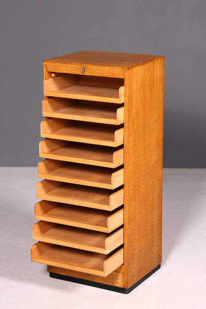 G090 Finish cm Schlichter Mid Century Rollladenschrank Bauhaus Apothekerschrank Art Deco Büro Aktenschrank