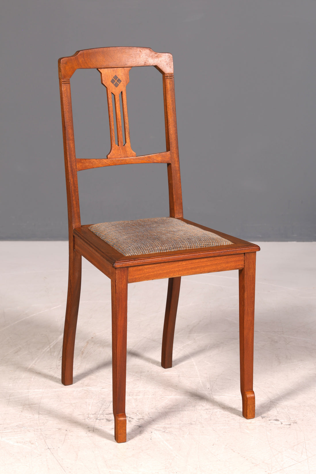 Antiker Jugendstil Stuhl ohne Armlehne Sekretär Stuhl Esszimmerstuhl Holzstuhl Antik Stil Sitzmöbel