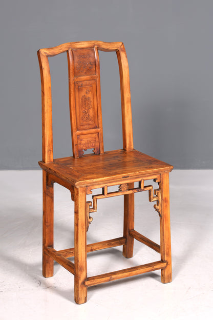 Wunderschöner Chinesischer Stuhl China Ming Stil Qing Dynastie Holzstuhl Antik Asiatischer Sekretär Stuhl