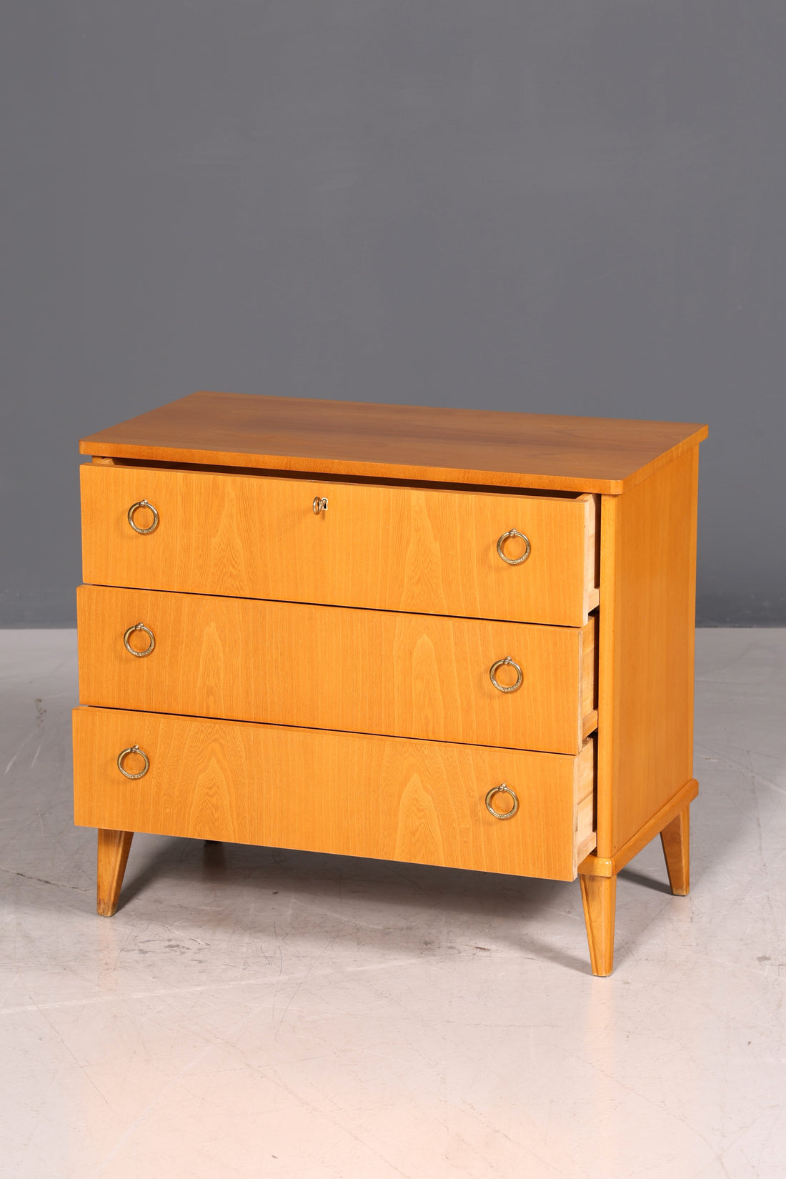 Schlichte Mid Century Kommode Vintage Flur Kommode 60s Schubladenkommode