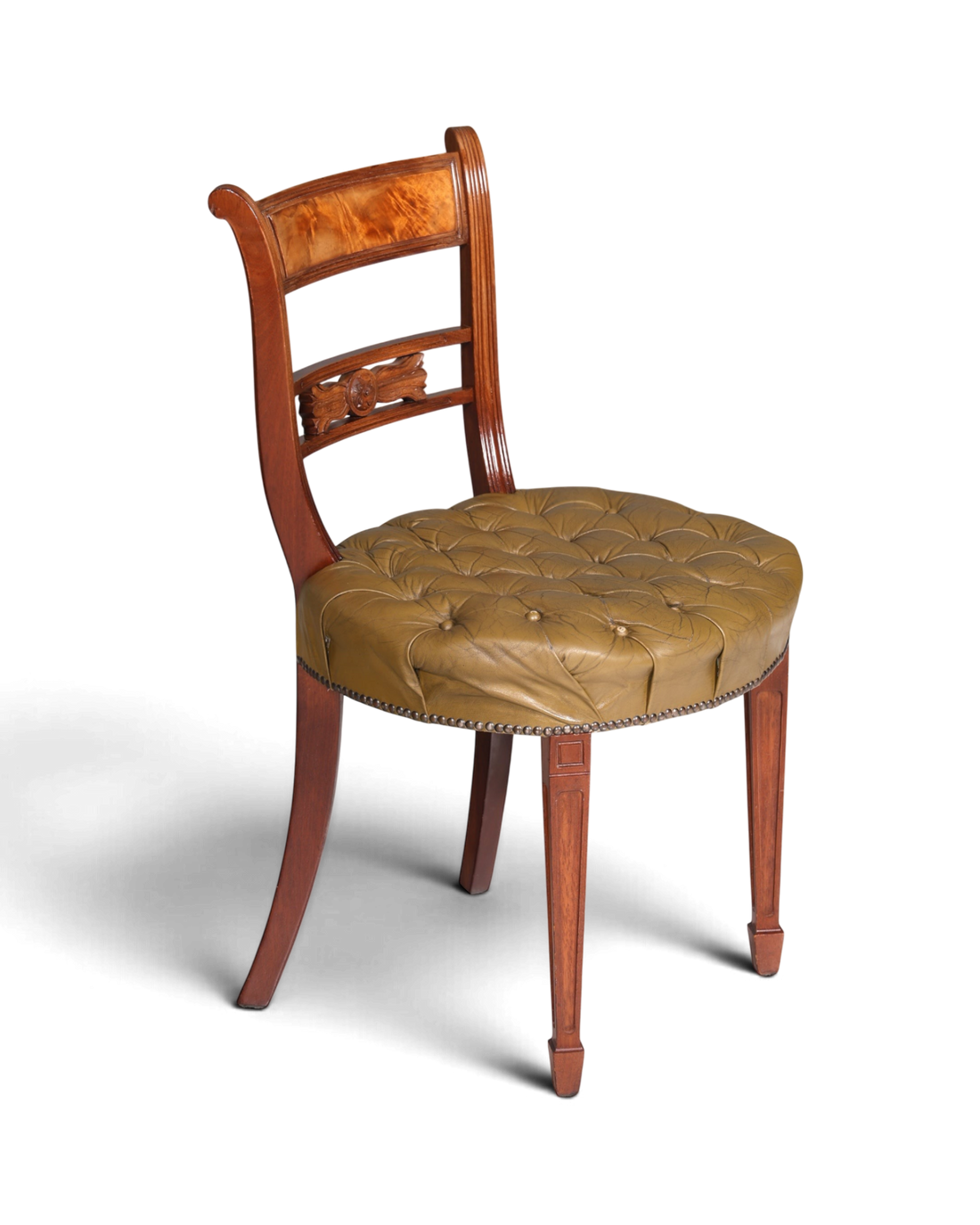 Wunderschöner Chesterfield Stuhl Anno Dom Sekretär Stuhl Englisch echt Leder Küchenstuhl 4 von 4