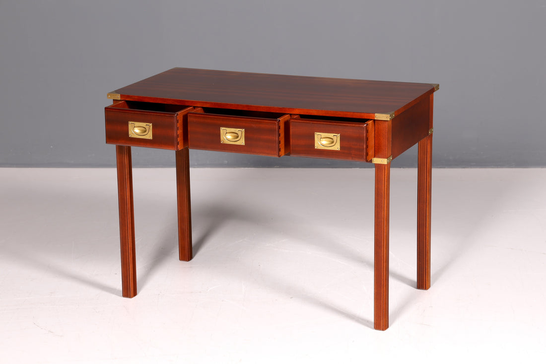Edler Maritimer Schreibtisch Englischer Military Chest Bürotisch Office Table