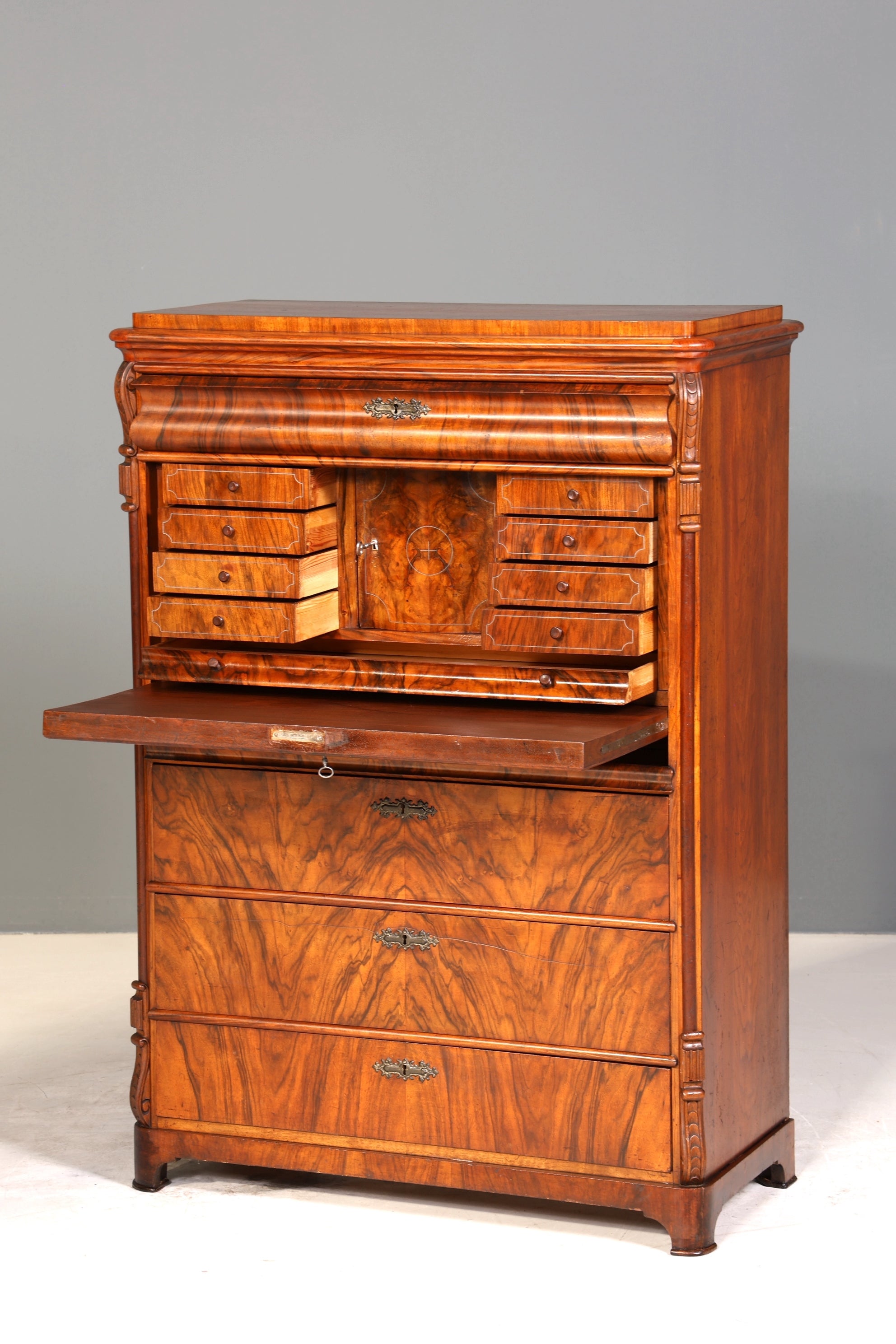 Wunderschöner Louis Philippe Sekretär um 1880 Gründerzeit Antik Schrank Chiffoniere