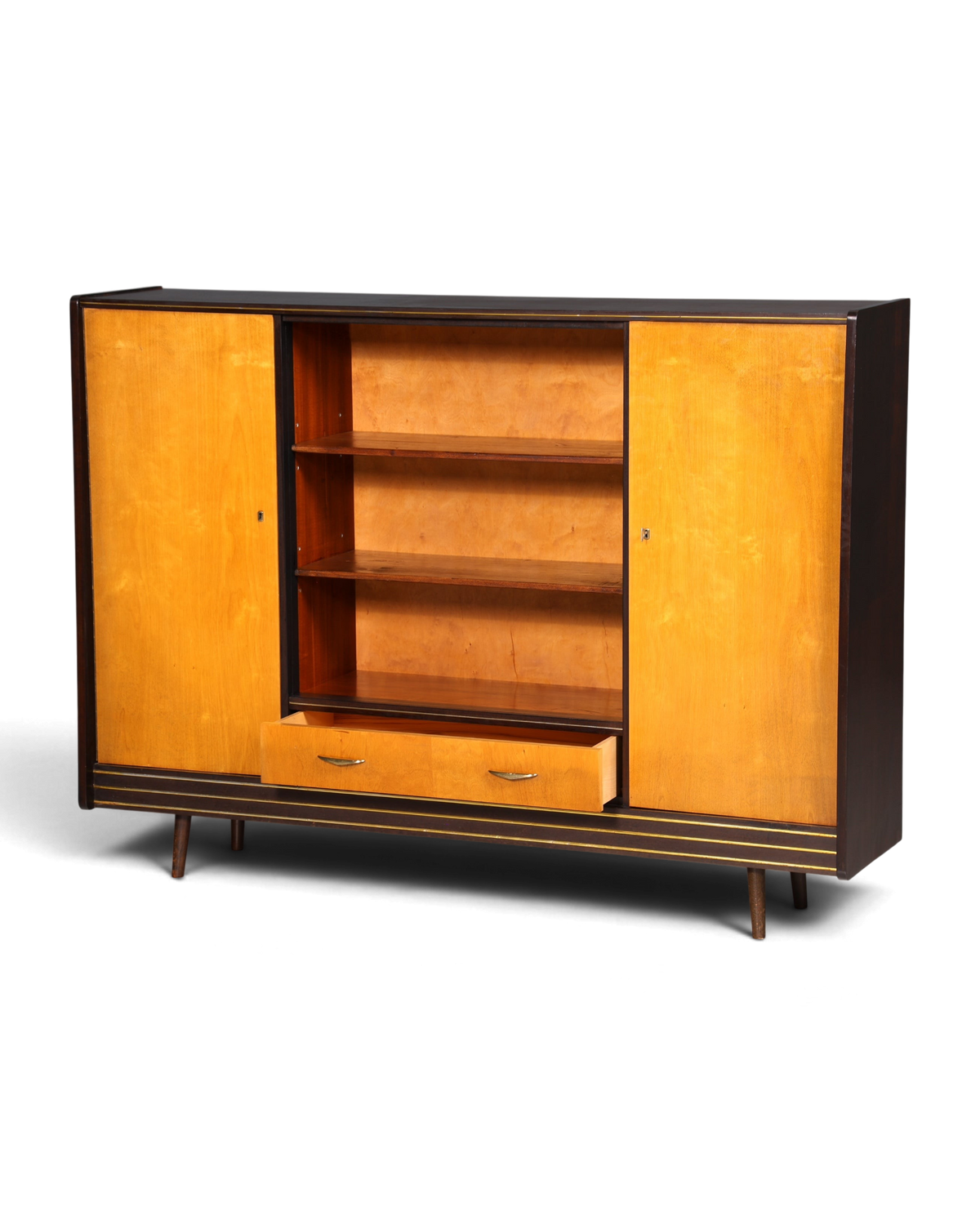 Wunderschöner Mid Century Schrank 60er Jahre Bücherregal Aktenschrank Rockabilly Wäscheschrank Regal Highboard