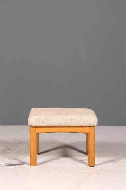 Wunderschöner Original Dyrlund Hocker Mid Century Fussablage echt Holz Schemel Polsterhocker