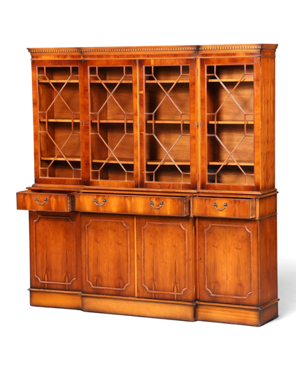 Wunderschöne Englische Vitrine Bücherschrank Buffet Antik Stil Eibe Glasvitrine Bibliothek