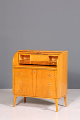 Traumhafter Mid Century Rollladen Sekretär echt Holz Büro Schrank Vintage Schreibkommode