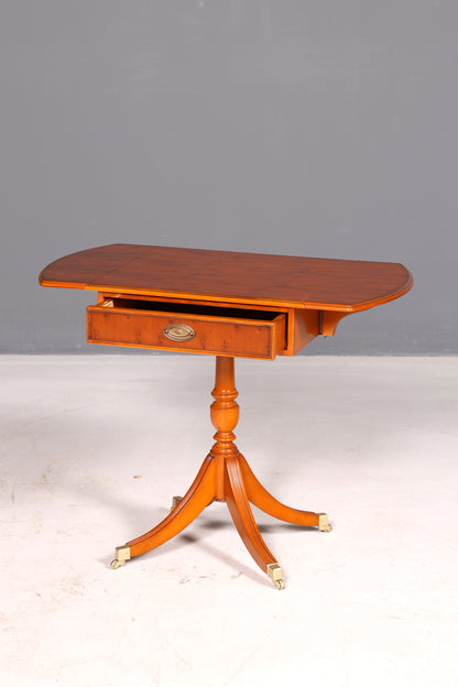 Wonderful original Heldense side table, yew wood, folding table, occasional table, chest, telephone table