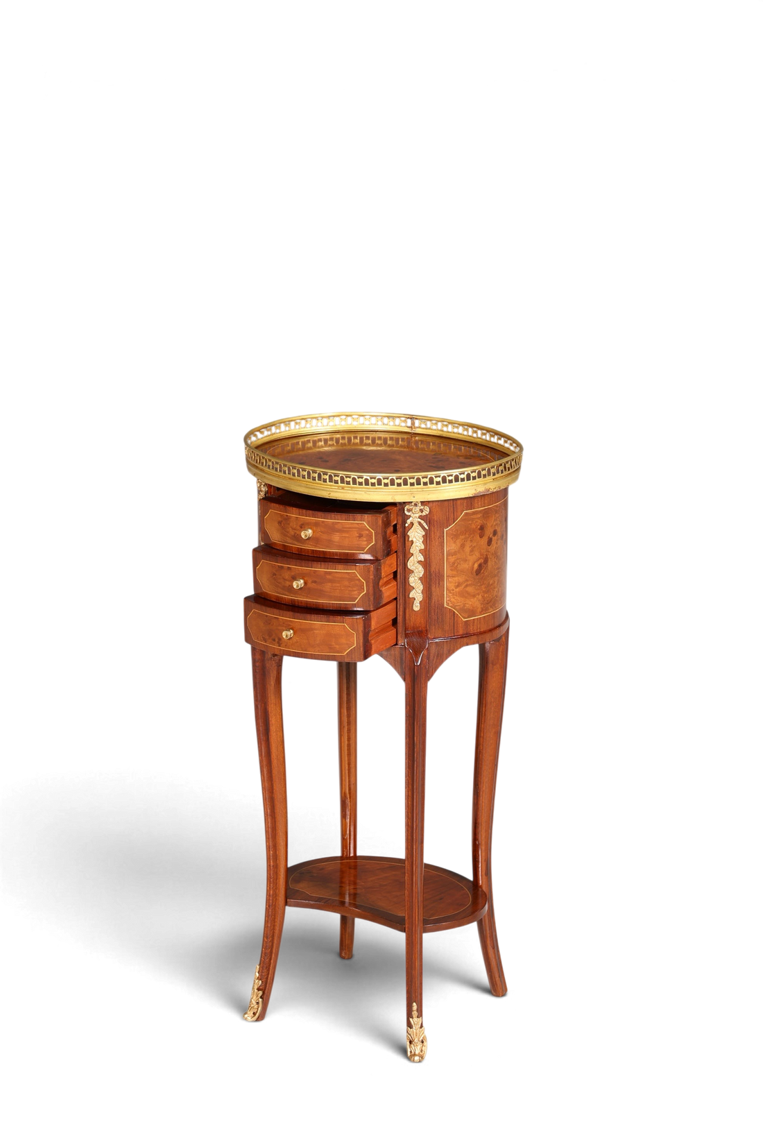 Edler Barock Louis XV Stil Beistelltisch Ablagetisch massiv Kommode Antik Stil