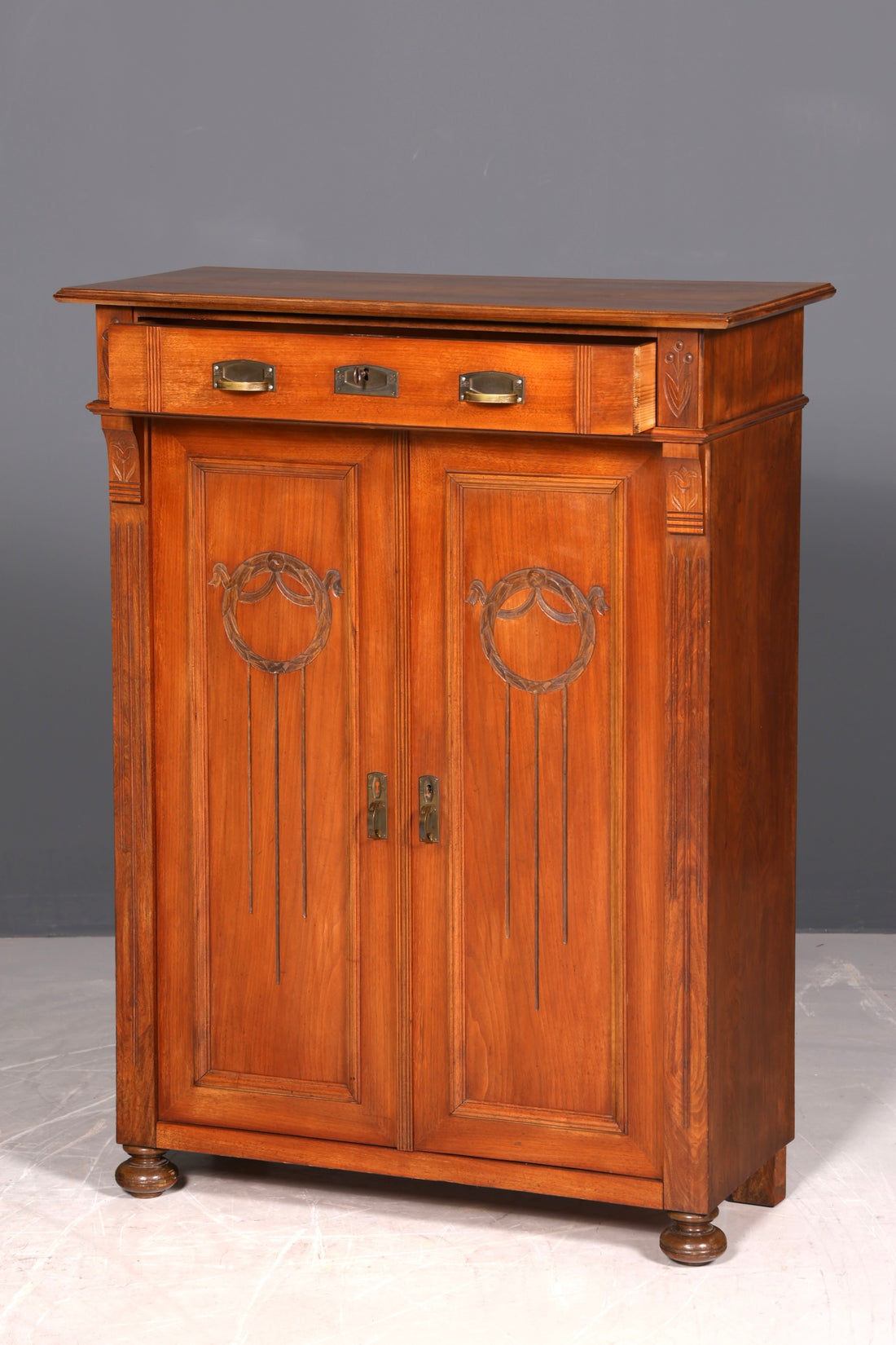 Wunderschönes Jugendstil Vertiko Gründerzeit Schrank Antik Highboard Kommode
