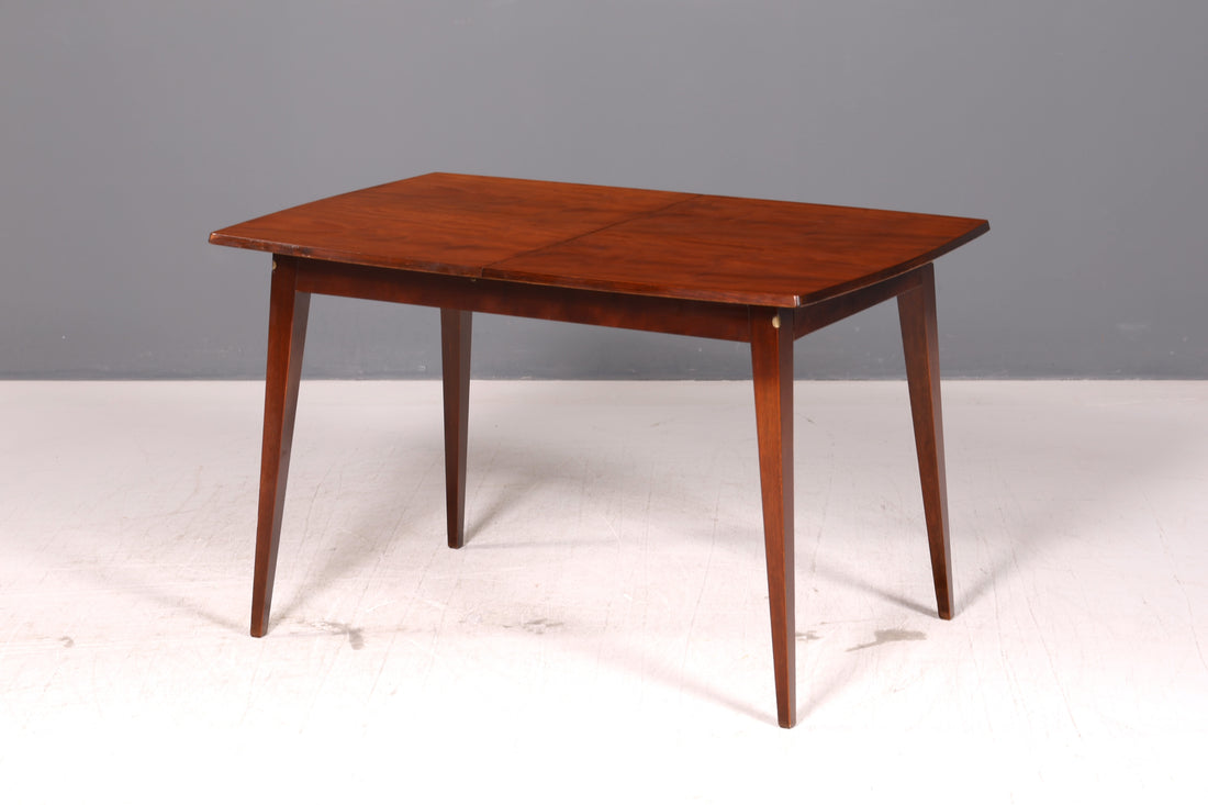 Simple mid-century extendable dining table, vintage table, retro kitchen table, dining room table, wood, 1960s