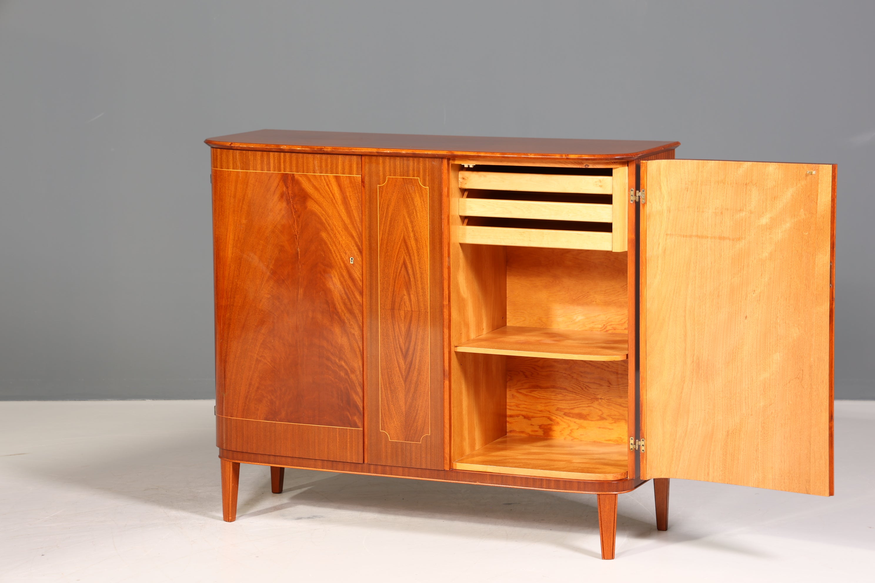 Traumhafter Schrank Antik Sideboard Highboard um 1950 Aktenschrank Barock Stil Intarsien