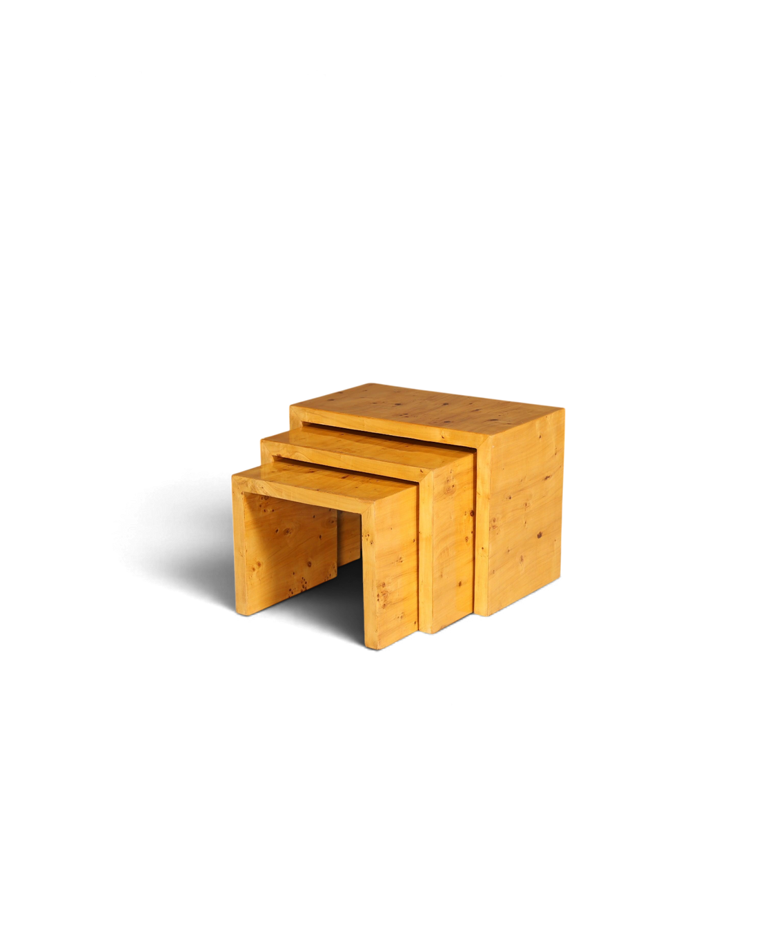 Stilvolle Art Deco Design Beistelltische Kult Birke 3er Satz
