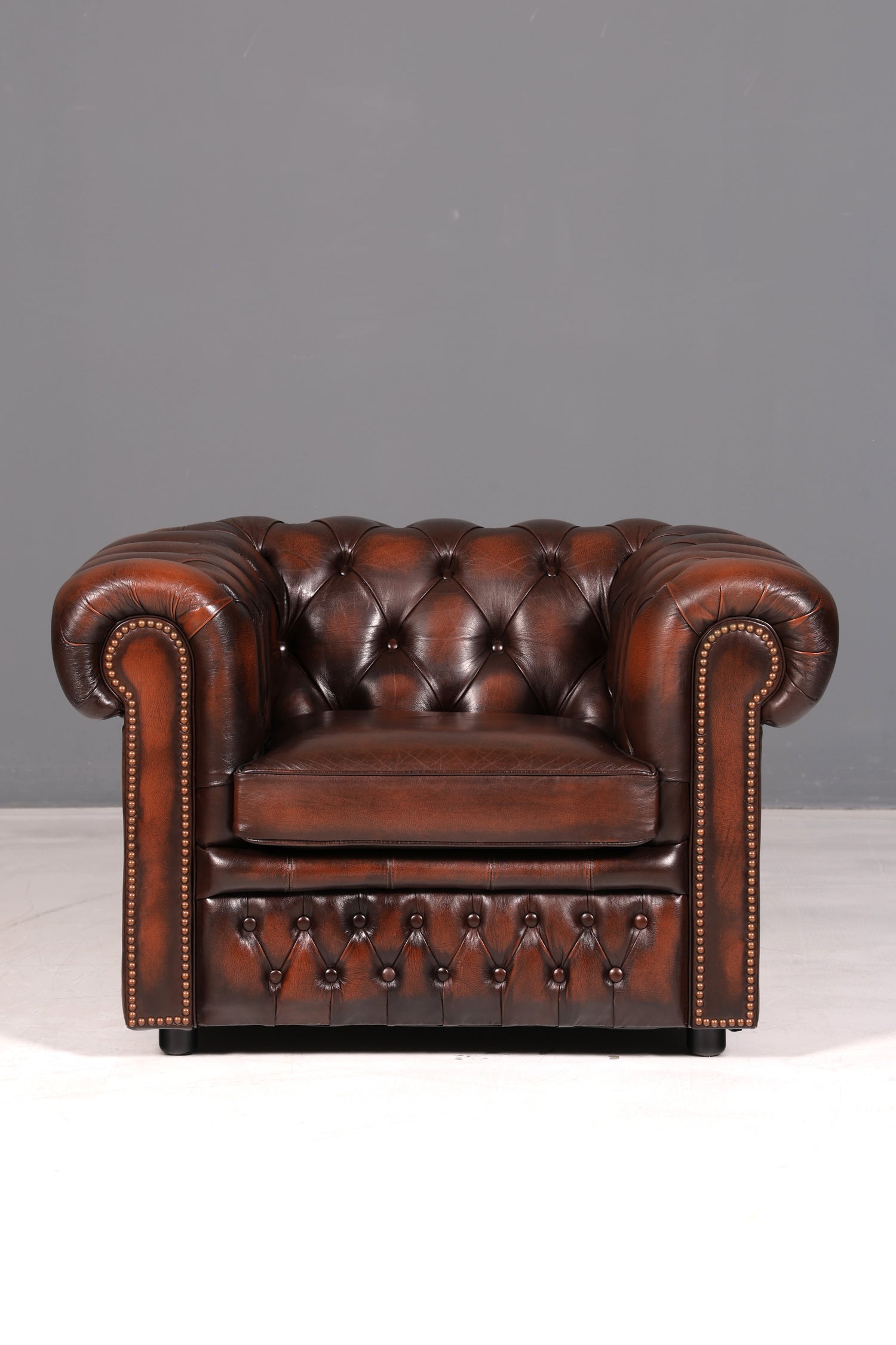 Edler Original Centurion Chesterfield Sessel Englischer Armlehnsessel Herrensessel Ledersessel England