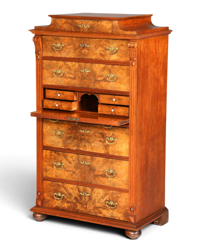 Stilvoller Gründerzeit Sekretär Vertiko Highboard Louis Philippe Chiffoniere Kommode um 1880