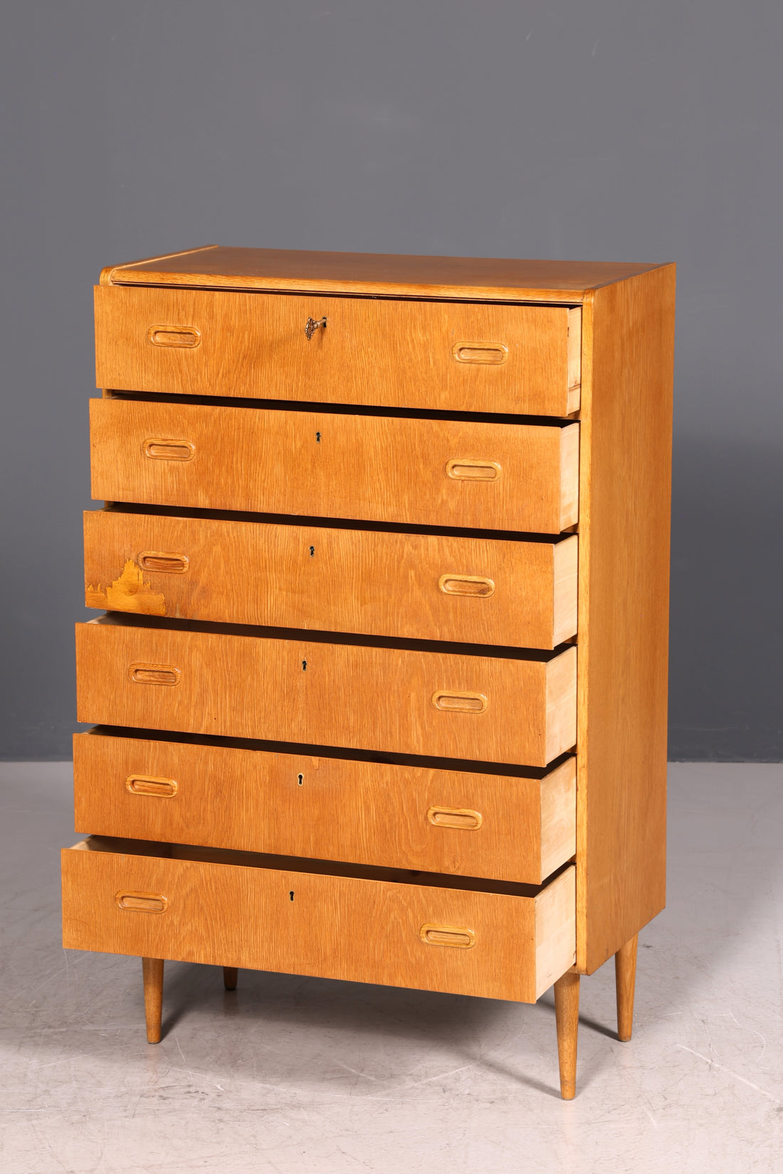Wunderschöne Mid Century Kommode Retro echt Holz Danish Design Vertiko 60s 70s Schrank Schubladenkommode