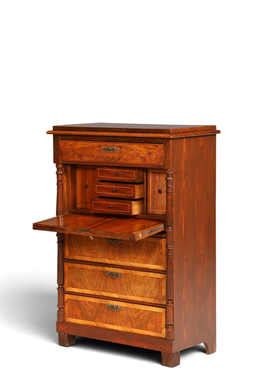 Edler Gründerzeit Sekretär Vertiko Highboard Jugendstil Kommode Schrank um 1880