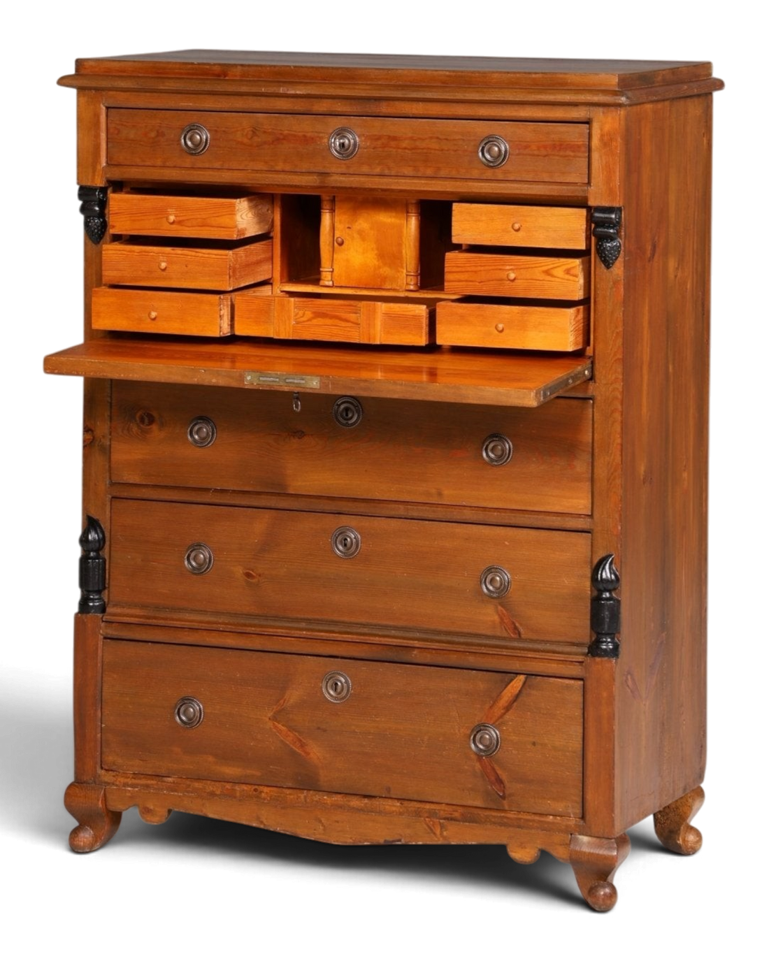 Wunderschöner Antik Sekretär um 1900 Vertiko Weichholz Kommode Landhaus Schreibkommode
