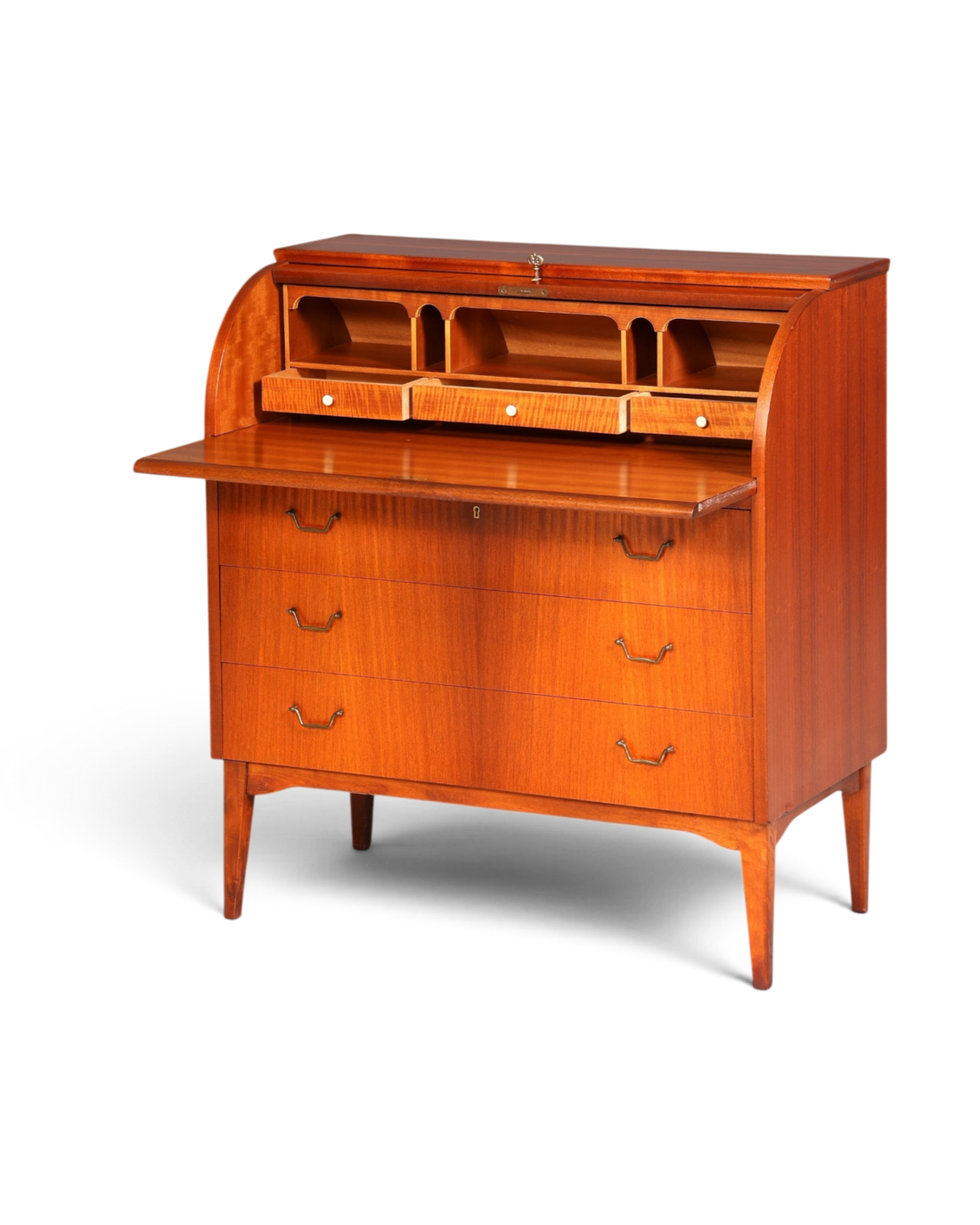Wunderschöner Mid Century Rollladen Sekretär echt Holz Büro Schrank Vintage Schreibkommode