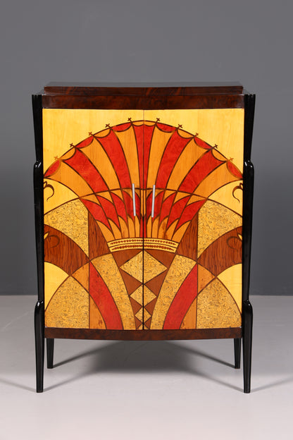 Traumhaftes Art Deco Stil Highboard Schrank Kommode Vertiko Sun Cabinet