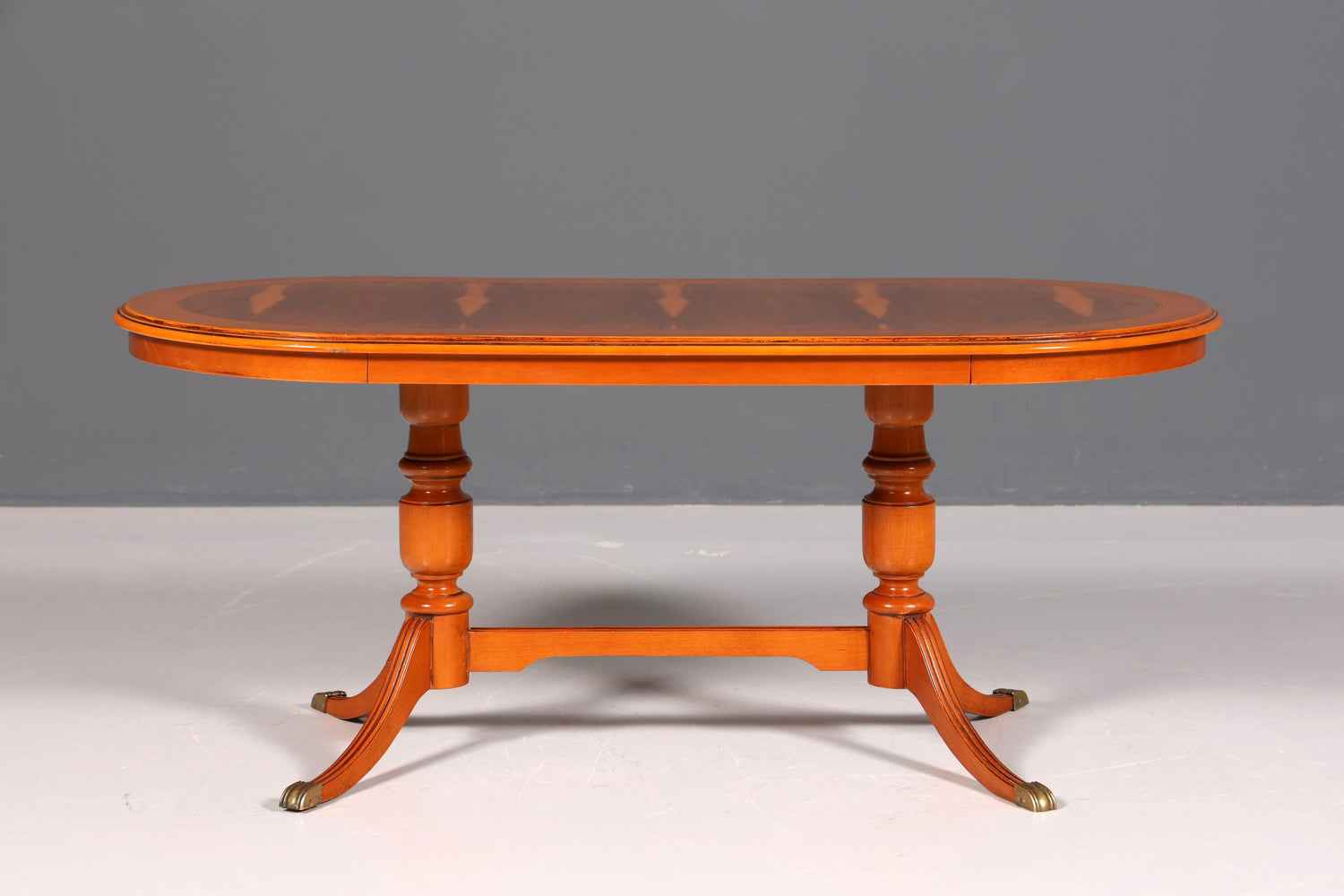 Dreamy English coffee table, antique style yew, Regency style side table