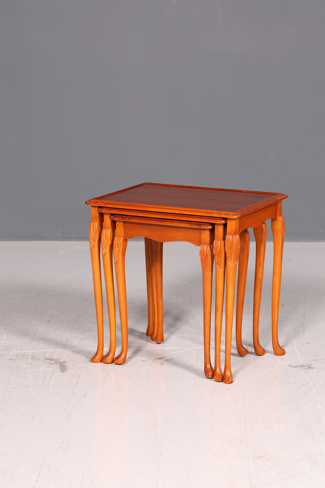 Beautiful Chippendale Set of 3 Side Tables, Baroque-Style Occasional Table Set, Antique Vintage