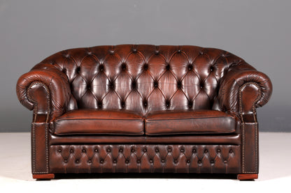 Wunderschöne Original Chesterfield Centurion 2-Sitzer Couch Englisch Echt Leder Sofa Ledersofa Vintage