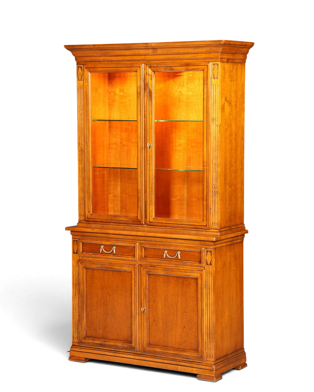 Hauptstadt Möblerei Selva Villa Borghese Vitrine aus massivem Holz mit Innenbeleuchtung im antiken italienischen Stil