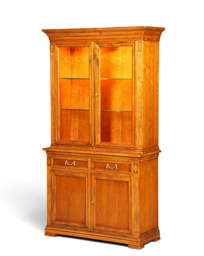 Hauptstadt Möblerei Selva Villa Borghese Vitrine aus massivem Holz mit Innenbeleuchtung im antiken italienischen Stil