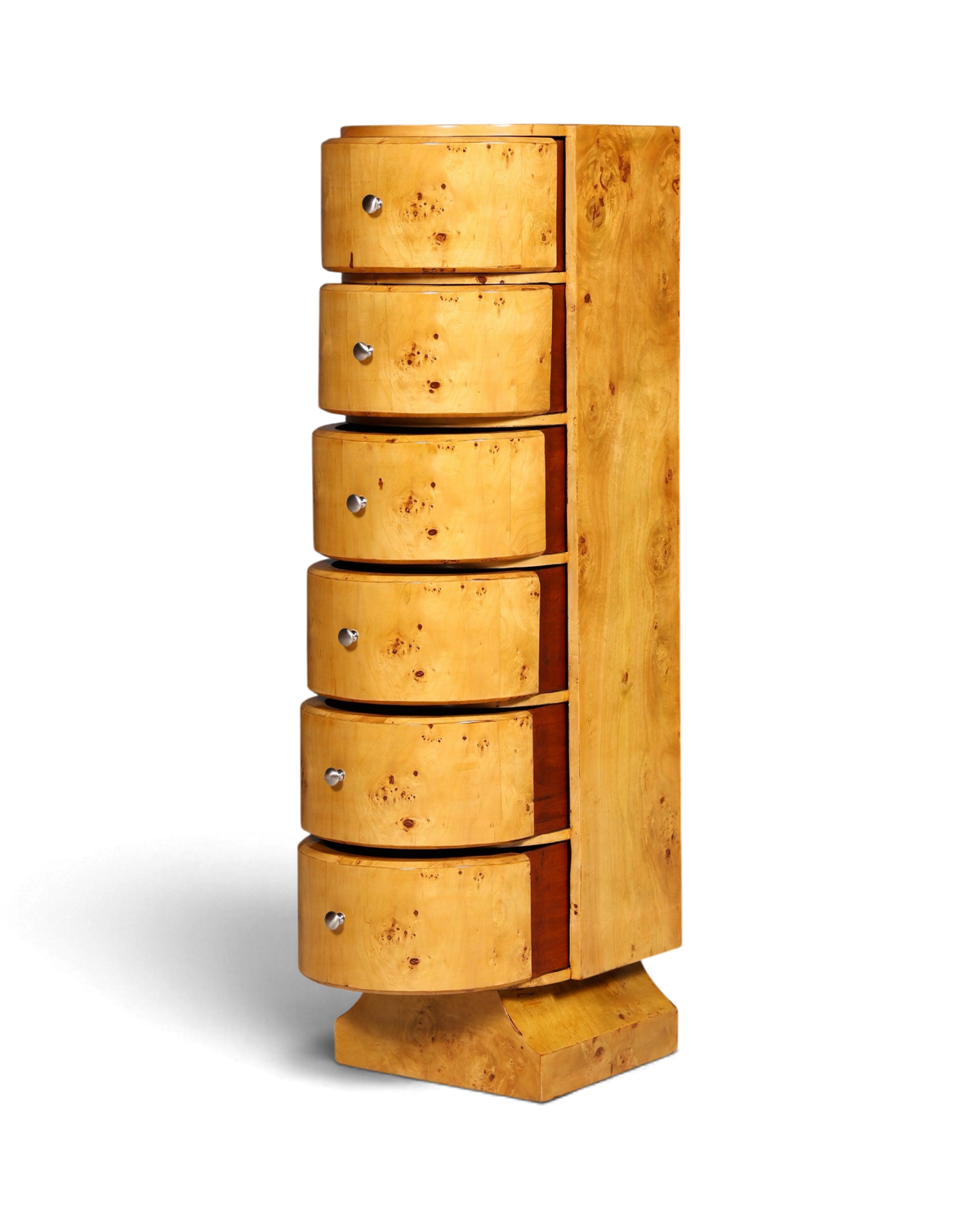 Wunderschönes Art Deco Stil Birke Highboard Kommode Vertiko Schubladenkommode