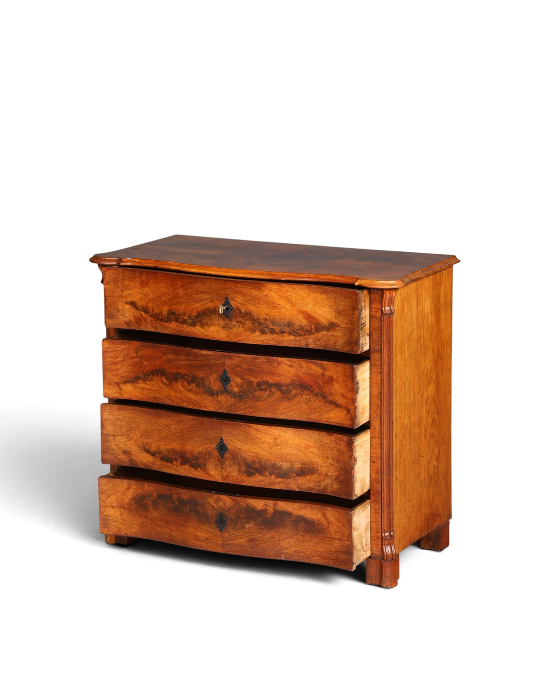 Stilvolle Louis Philippe Kommode Nussbaum Gründerzeit Schubladenkommode um 1890