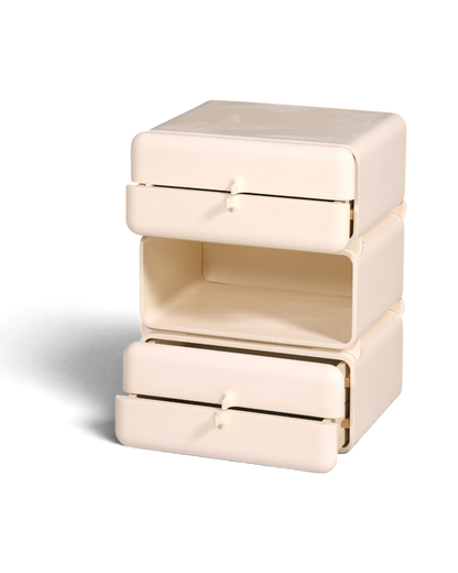 Seltene Mid Century Kommode Space Age Module Nachttisch Design Frankreich Vintage Schubladenkommode 5 von 5