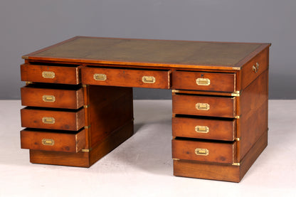 Wunderschöner Maritimer Schreibtisch Englischer Military Chest Bürotisch Office Table