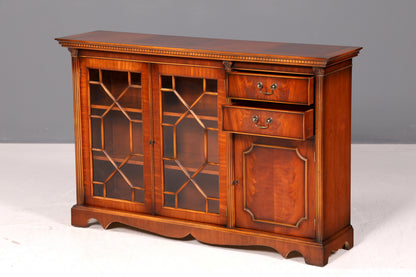 Wunderschönes Englisches Sideboard Mahagoni Echt Holz Vitrine Antik Regal Schrank Glasvitrine Kommode Vintage