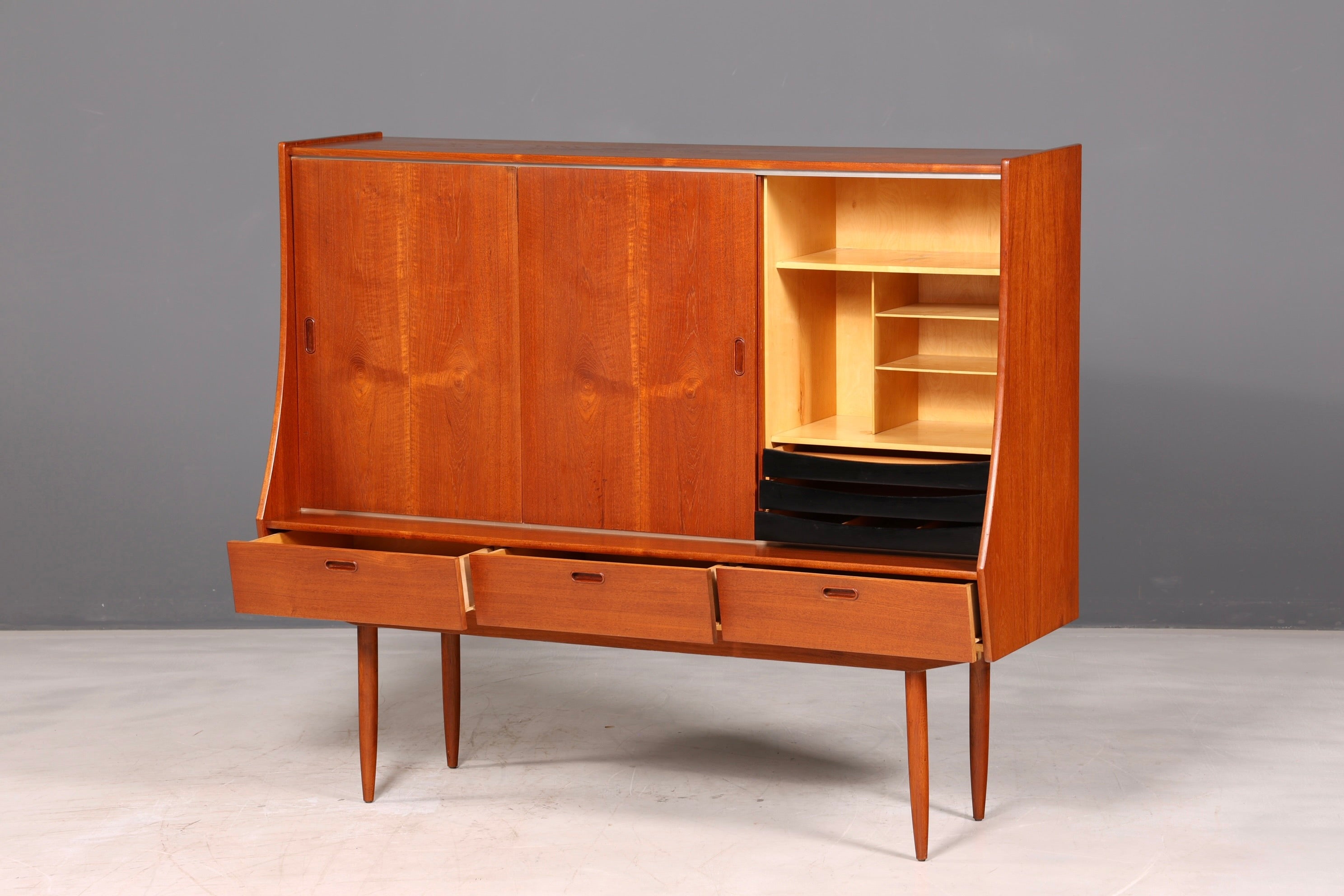 Traumhaftes Mid Century Sideboard Teak Highboard Schrank Vintage Danish Design Kommode