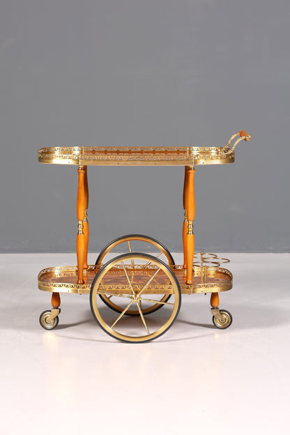 Traumhafter Servierwagen im Barock Stil Bar Wagen mit Intarsien Klapp Teewagen