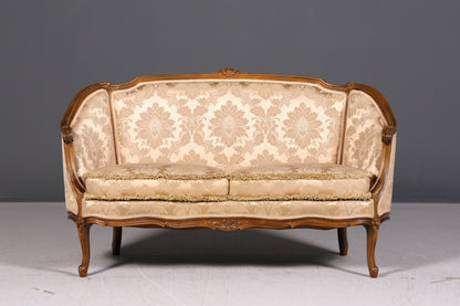Wunderschönes Chippendale Sofa Barock Stil Couch Samt Stoff Rococo 2-Sitzer Canapé