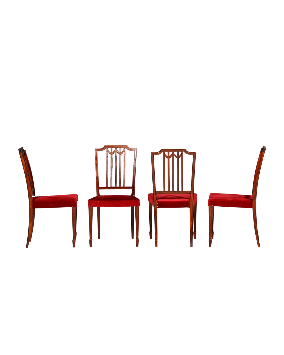 4x Stunning Gustavian-Style Chairs English Kitchen Chairs Dining Room Chair Set